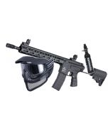Tippmann Omega HPA Carbine 14" 6mm BB, black -Set mit Airsoft Mesh Maske und 0,2l HP System 200bar