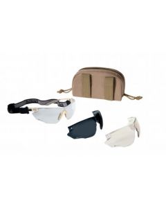 Bollé Combat (combkits) High Tech Hybridbrille mit Modulsystem und 2 Ersatzgläsern (ESP, Rauchglas, klar)