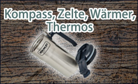 Kompass, Zelte, Wärmer, Thermos